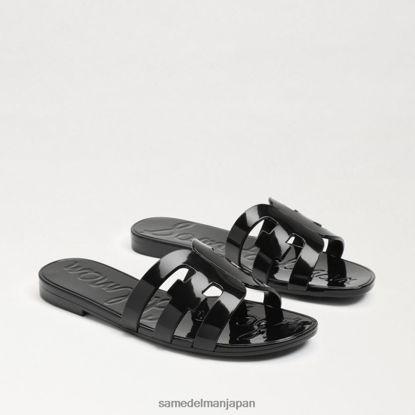 jp_sam_edelman_e5a5b3e680a7_e383ade383bce383aae382a8_e382b9e383a9e382a4e38389_e382b5e383b3e38380e383ab_e9bb92e58589e6b2a2_4nfv0p2.jpg jp Sam Edelman 女性 ローリエ スライド サンダル 黒光沢 4NFV0P222 履物 - Image 1