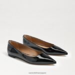 jp Sam Edelman 女性 ワンダ ポインテッドトゥフラット ブラックパテント 4NFV0P483 履物