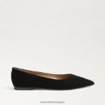 jp Sam Edelman 女性 ワンダ ポインテッドトゥフラット 黒いスエード 4NFV0P484 履物 - Image 2