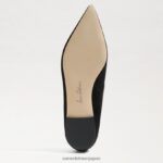 jp Sam Edelman 女性 ワンダ ポインテッドトゥフラット 黒いスエード 4NFV0P484 履物 - Image 6