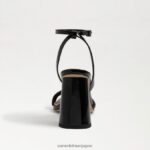 jp Sam Edelman 女性 起亜ブロックヒールサンダル ブラックパテント 4NFV0P114 履物 - Image 5