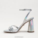 jp Sam Edelman 女性 起亜ブロックヒールサンダル 柔らかい銀色の虹色 4NFV0P110 履物 - Image 4