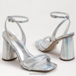 jp Sam Edelman 女性 起亜ブロックヒールサンダル 柔らかい銀色の虹色 4NFV0P110 履物 - Image 7