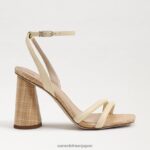 jp Sam Edelman 女性 起亜ブロックヒールサンダル 漂白小麦 4NFV0P108 履物 - Image 2