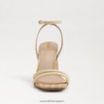 jp Sam Edelman 女性 起亜ブロックヒールサンダル 漂白小麦 4NFV0P108 履物 - Image 3
