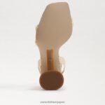 jp Sam Edelman 女性 起亜ブロックヒールサンダル 漂白小麦 4NFV0P108 履物 - Image 6