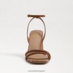 jp Sam Edelman 女性 起亜ブロックヒールサンダル 濃厚なコニャック 4NFV0P109 履物 - Image 3