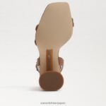 jp Sam Edelman 女性 起亜ブロックヒールサンダル 濃厚なコニャック 4NFV0P109 履物 - Image 6