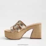 jp Sam Edelman 女性 開発プラットフォームサンダル 金箔 4NFV0P547 履物 - Image 4