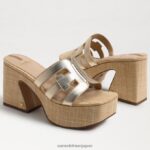 jp Sam Edelman 女性 開発プラットフォームサンダル 金箔 4NFV0P547 履物 - Image 7