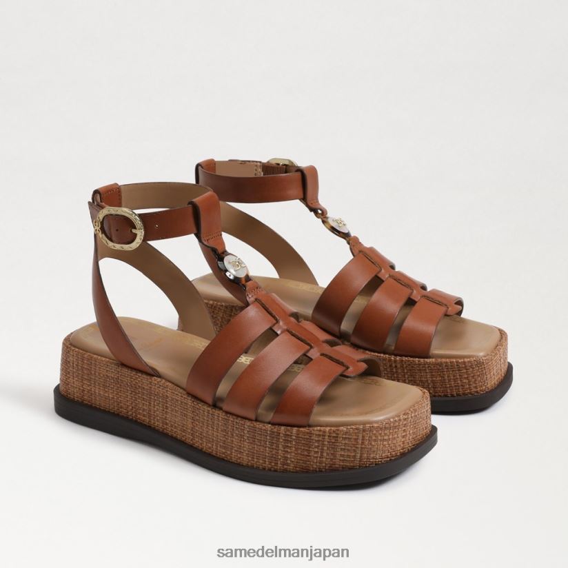 jp_sam_edelman_e5a5b3e680a7_naima_e38397e383a9e38383e38388e38395e382a9e383bce383a0_e382b0e383a9e38387e382a3e382a8e383bce382bfe3.jpg jp Sam Edelman 女性 naima プラットフォーム グラディエーター サンダル 濃厚なコニャック 4NFV0P601 履物 - Image 1