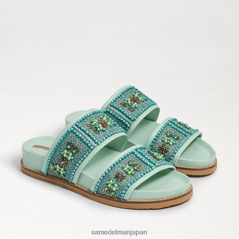 jp_sam_edelman_e5a5b3e680a7_otto_e8a385e9a3bee382b9e383a9e382a4e38389e382b5e383b3e38380e383ab_e3839fe383b3e38388_4nfv0p834_e5b1a5e7.jpg jp Sam Edelman 女性 otto 装飾スライドサンダル ミント 4NFV0P834 履物 - Image 1