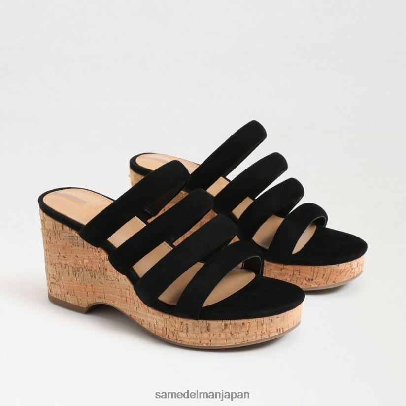 jp_sam_edelman_e5a5b3e680a7_yuki_e38397e383a9e38383e38388e38395e382a9e383bce383a0e382a6e382a7e38383e382b8e38392e383bce383ab_e9b.jpg jp Sam Edelman 女性 YUKI プラットフォームウェッジヒール 黒いスエード 4NFV0P687 履物 - Image 1