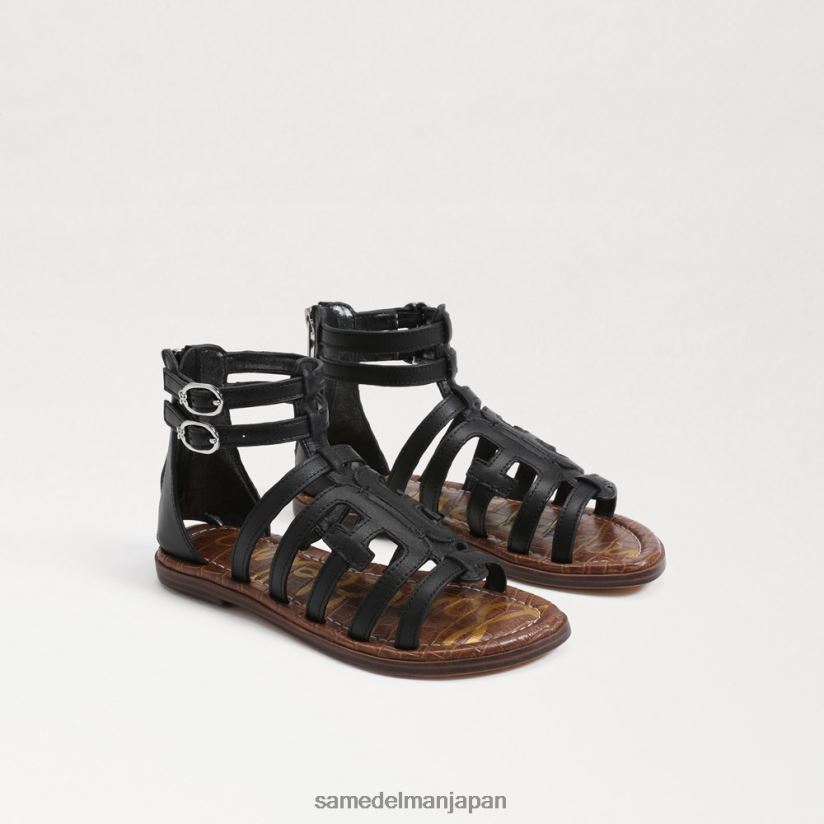 jp_sam_edelman_e5ad90e4be9be3819fe381a1_e382b8e3838be383bce382b0e383a9e38387e382a3e382a8e383bce382bfe383bce382b5e383b3e38380e.jpg jp Sam Edelman 子供たち ジニーグラディエーターサンダル 黒 4NFV0P1031 履物 - Image 1