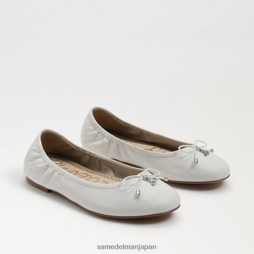 jp_sam_edelman_e5ad90e4be9be3819fe381a1_e38395e382a7e383aae382b7e382a2_e38390e383ace382a8_e38395e383a9e38383e38388_e6988ee3828.jpg jp Sam Edelman 子供たち フェリシア バレエ フラット 明るい白い革 4NFV0P991 履物 - Image 1