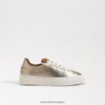 jp Sam Edelman 子供たち ポピー レースアップスニーカー 金箔 4NFV0P925 履物 - Image 2