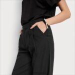 jp Sam Edelman 女性 codie ハイライズ ワイドレッグ パンツ 黒 4NFV0P1209 衣服 - Image 3