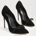 jp Sam Edelman 女性 deela ポインテッドトゥヒール 黒いスエード 4NFV0P755 履物 - Image 7