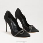 jp Sam Edelman 女性 deela ポインテッドトゥヒール 黒のサテン 4NFV0P956 履物