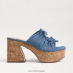 jp Sam Edelman 女性 dova プラットフォームウェッジヒール ウォッシュドインディゴ 4NFV0P347 履物 - Image 2
