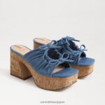 jp Sam Edelman 女性 dova プラットフォームウェッジヒール ウォッシュドインディゴ 4NFV0P347 履物