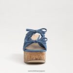 jp Sam Edelman 女性 dova プラットフォームウェッジヒール ウォッシュドインディゴ 4NFV0P347 履物 - Image 3
