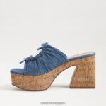 jp Sam Edelman 女性 dova プラットフォームウェッジヒール ウォッシュドインディゴ 4NFV0P347 履物 - Image 4