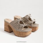 jp Sam Edelman 女性 dova プラットフォームウェッジヒール ダークナチュラル 4NFV0P350 履物