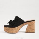 jp Sam Edelman 女性 dova プラットフォームウェッジヒール 黒のリネン 4NFV0P348 履物 - Image 4