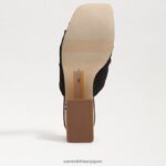 jp Sam Edelman 女性 dova プラットフォームウェッジヒール 黒のリネン 4NFV0P348 履物 - Image 6