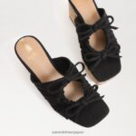 jp Sam Edelman 女性 dova プラットフォームウェッジヒール 黒のリネン 4NFV0P348 履物 - Image 7