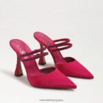jp Sam Edelman 女性 アグスティナ ミュールポンプ 大胆なフクシアサテン 4NFV0P954 履物