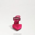 jp Sam Edelman 女性 アグスティナ ミュールポンプ 大胆なフクシアサテン 4NFV0P954 履物 - Image 3