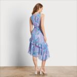 jp Sam Edelman 女性 アシンメトリー ペイズリー ミディドレス ブルーマルチ 4NFV0P1110 衣服 - Image 4