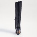jp Sam Edelman 女性 アディニーハイブーツ 黒ワニ 4NFV0P870 履物 - Image 5
