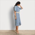 jp Sam Edelman 女性 アリア ミディドレス ブルーシャンブレー 4NFV0P1109 衣服 - Image 2