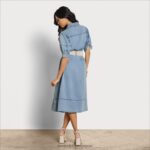 jp Sam Edelman 女性 アリア ミディドレス ブルーシャンブレー 4NFV0P1109 衣服 - Image 4