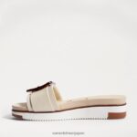 jp Sam Edelman 女性 アリアン スライドサンダル モダンなアイボリー 4NFV0P182 履物 - Image 4
