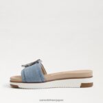 jp Sam Edelman 女性 アリアン スライドサンダル モントローズブルー 4NFV0P180 履物 - Image 4