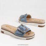 jp Sam Edelman 女性 アリアン スライドサンダル モントローズブルー 4NFV0P180 履物 - Image 7