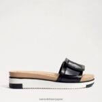 jp Sam Edelman 女性 アリアン スライドサンダル 黒い革 4NFV0P183 履物 - Image 2