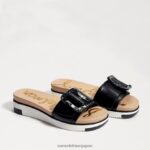jp Sam Edelman 女性 アリアン スライドサンダル 黒い革 4NFV0P183 履物