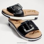 jp Sam Edelman 女性 アリアン スライドサンダル 黒い革 4NFV0P183 履物 - Image 7
