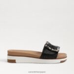 jp Sam Edelman 女性 アリアン スライドサンダル 黒の織り 4NFV0P184 履物 - Image 2
