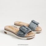 jp Sam Edelman 女性 アリアン ビーズ スライド サンダル 洗いざらしのニューブルー 4NFV0P700 履物