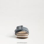 jp Sam Edelman 女性 アリアン ビーズ スライド サンダル 洗いざらしのニューブルー 4NFV0P700 履物 - Image 3