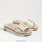 jp Sam Edelman 女性 アリアン ビーズ スライド サンダル 白金 4NFV0P701 履物