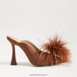 jp Sam Edelman 女性 アンソニー フェザー ミュール ポンプ ココアブラウンのサテン 4NFV0P726 履物 - Image 2