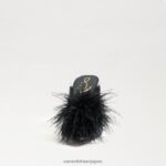 jp Sam Edelman 女性 アンソニー フェザー ミュール ポンプ 黒のサテン 4NFV0P725 履物 - Image 3