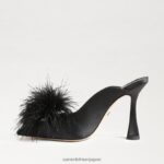 jp Sam Edelman 女性 アンソニー フェザー ミュール ポンプ 黒のサテン 4NFV0P725 履物 - Image 4